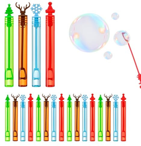 SULIUDAJI 20 Stück Weihnachtsset Seifenblasen Kinder Container Seifenblasen Mit Weihnachtsset Design, Bubbles Für Kindergeburtstag, Hochzeit, Halloween, Mini Blasen Spielzeug Als Mitgebsel Für Kinder