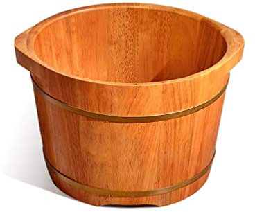 HIARAN Fußbadewanne aus Holzfass zum Einweichen der Füße, Fußbecken für Erwachsene, Fußbadeeimer, Fußbadewanne, Holzeimer für die Pediküre hoffnungsvoll Lucky Star