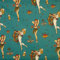 Kt KILOtela - Digitaler bedruckter Canvas-Stoff, Half Panama, Bio-Baumwolle, Dekoration, Tapisserie, Kissen, Vorhänge, Tagesdecken, Tischdecken, 100 x 280 cm, in jedem Port, Tattoo, Blau, 1 Meter