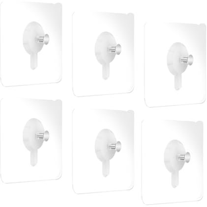 QianFenShi 6Pcs Klebehaken Bilderrahmen,klebenägel,Bilder Aufhängen Ohne Bohren,klebenagel für bilderrahmen,Bilderhaken Selbstklebend,Bild Aufhängen Ohne Bohren,für Uhr,Bilderrahmen,Gemälde,6 * 6cm