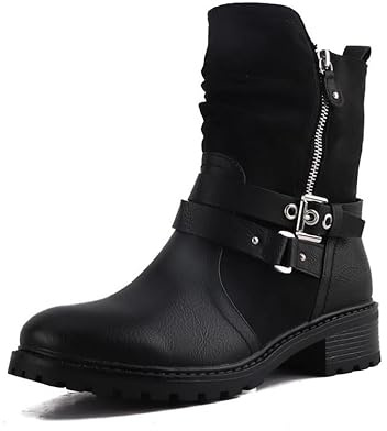 Pogolino Stivaletti da donna con borchie e chiusura lampo, piatti e comodi 2520, 2520 nero, 36 EU