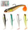 Ksvaye 5 Stück Angelköder Set Gummifische für Hecht Gummifisch mit Jigköpfe 12.3g Gummiköder mit Box Kunstköder Wobbler Hecht Köder Set für Salzwasser SüSswasser Zander Barsch Forelle (5 Farbe)