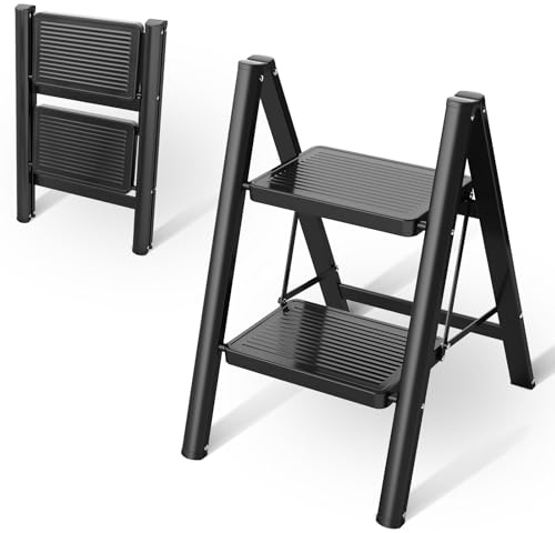 Step Ladder Foldable, Ladder with Wide Non-Slip Pedal, Step Stool with 150 kg Capacity, Home, Pantry, Indoor and Outdoor Use (1 Steps)