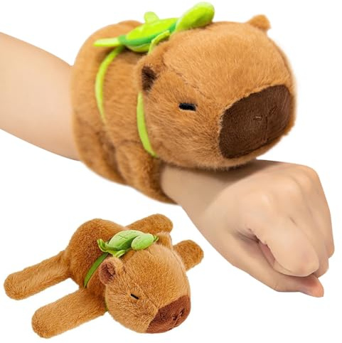 HGSHUO Capybara Schnapparmband Kinder Plüschtier Capybara Schnapparmbänder Capybara Kuscheltier Snap Armband Plüschtier Klatscharmband Mitbringsel Kindergeburtstag Schulanfang Weihnachten