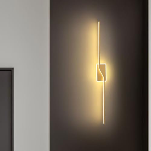 RUIFANLT Wandlampe LED Innen, 120CM Lange Wandleuchte LED Gold Modern 32W, Wandleuchte Flur Warmweiß 3000K Kreative Wandbeleuchtung für Schlafzimmer Korridor Wohnzimmer Treppe