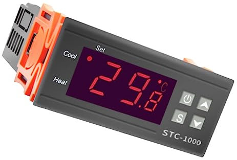 FUNOMOCYA 1 Stück Digitaler Temperaturregler für Aquarium und Inkubator Präziser Thermostat für Teichheizung Kühlung und Gewächshausanwendungen