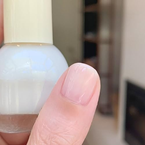 Milky White Nail Polish,Translucent White Nail Varnish Quick Dry, Sheer Coconut Jelly Nail Polish Solid Color,Vegan Glow Nail Varnish DIY Manicure, No Need Curing