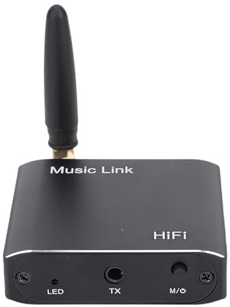 ASHATA 5.3 Audioadapter, Drahtlosen Sender und Empfänger mit 3,5 -mm -Audioanschluss und Niedriger Latenz für Lautsprecher Computer -TV -Auto