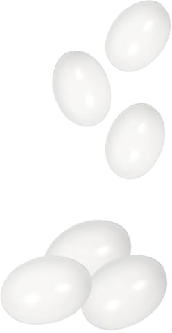 Aboiled Wooden Fake Eggs White Wooden Eggs, Perfect for Easter Crafts, Decor and Egg, Easy Install 2.3 Inches (6-Pack)