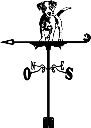 GPDNBIEU, Wetterfahnenhund mit Dachmontage, Wetterfahne, Windrichtungsanzeiger, Retro-Wetterhahn, Wetterhahn aus Metall, Garten, kreative Windfahne