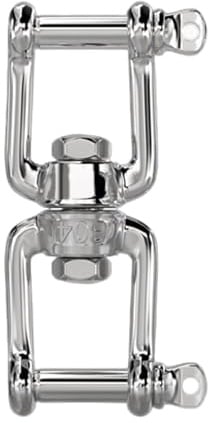 1 grillete giratorio de doble grillete, M20, acero inoxidable 304, ganchos giratorios de mordaza a mordaza para columpios de árbol, hamacas, plantas colgantes, anillo conector para uso en exteriores