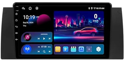 Android 15 Autoradio Radio 9 Zoll Multimedia Autoradio Mit Navi Für BMW X5 E39 E53 1999-2006 Auto Zubehör Einfügen Und Verwenden Autoradio Mit Bluetooth Freisprecheinrichtung HM602 4 Core WiFi 1+32GB