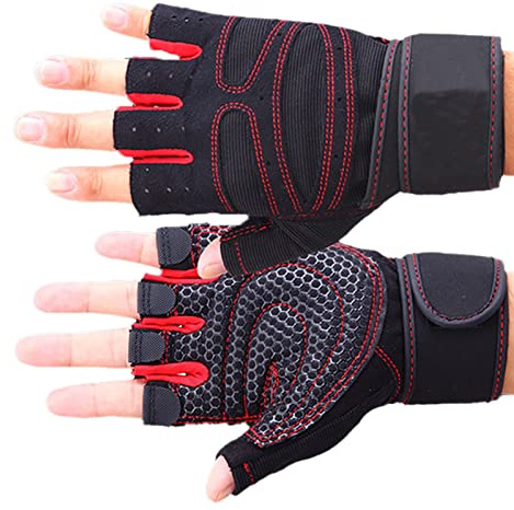Huairdum Fitness Professionali, da Palmo in Microfibra Antiscivolo in Silicone, Posteriori Ottomani Traspiranti con Protezione per il Polso, Ideali per Sollevamento Pesi, Allenamento in Palestra e