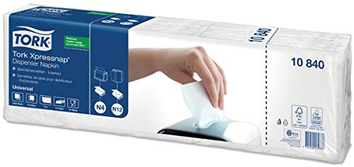 Tork 10840 Xpressnap Spenderserviette unbedruckt / Weiße Papierserviette für Serviettenspender N4 / 8x1125 Stück