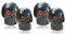 FOLIATEC AIRCAPS Ventilkappen Skull Auto Ventildeckel Ventilabdeckung Reifenventilkappen für 4 Räder, schwarz mit roten Augen