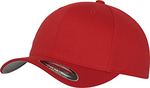 Flexfit Unisex 6277-Flexfit Wooly Combed Flexfit Wooly Combed, red, XS/S