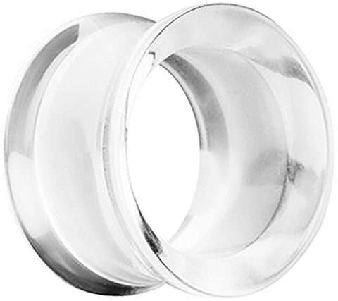 Piersando Flesh Tunnel Ohr Plug Piercing Ohrpiercing Double Flared Hollow Kunststoff 12mm Clear