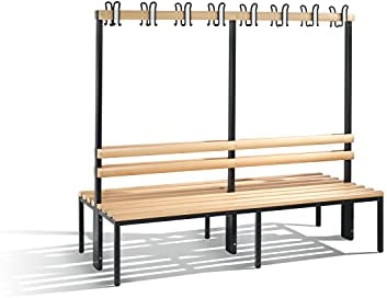 C + P Möbelsysteme C+P | Garderobenbank Basic | doppelseitig | Buchenleisten | Länge 1960 mm