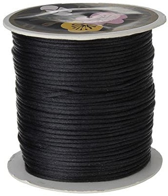 Angel Malone ® Approx 10m Bundle of 1mm Quality Rattail Satin Cord - GR8 4 KUMIHIMO - 17 Colours Jewellery Making Findings - UK SELLER (Black)