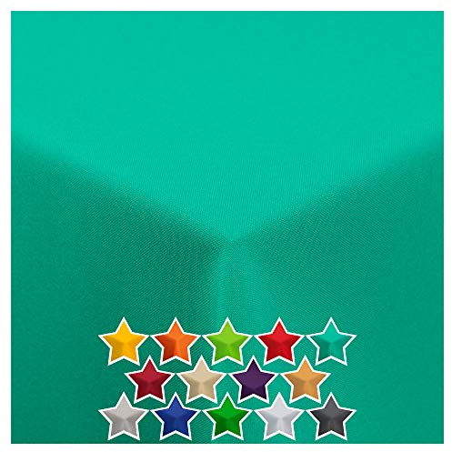 StoffTex Tischdecke I Tischläufer I Tischtuch I Tischwäsche I Dauerhaft Kratzfest I Tischdekoration aus Polyester für Wohnzimmer, Esszimmer, Balkon, Garten (Türkis, 120 x 160 cm)