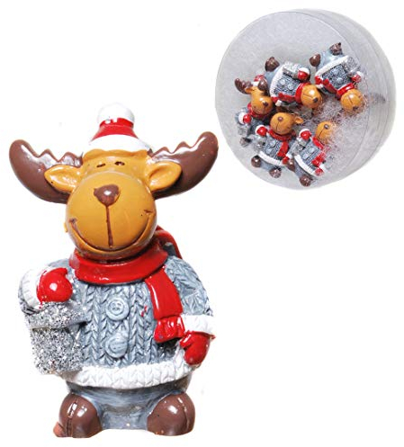 Udo Schmidt 5er Set Weihnachts-Figuren Elch, Mini, 3,5 x 2 cm