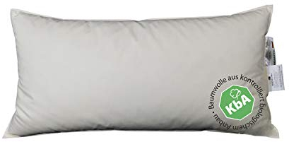 Vitaschlaf® Bio-Luxe-KBA Daune Kissen Organic GÄNSE Deutsche Qualitat alle Größen 30% Daune (40x80cm MITTELFEST)