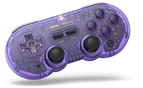 AKNES 8Bitdo SN30 Pro Bluetooth Controller, Hall Effect Joystick Update, Gaming Controller for Switch 2, Switch, Apple, Windows, Steam Deck, Android and Raspberry Pi (Purple)