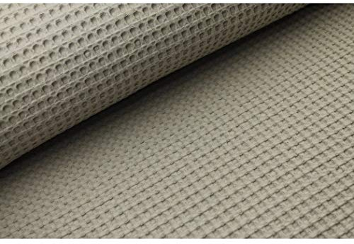 Waffelpique Waffeldstoff grob mit tiefen Waffeln - 0,5 m - 650g/lfm - Meterware (Sand 3)