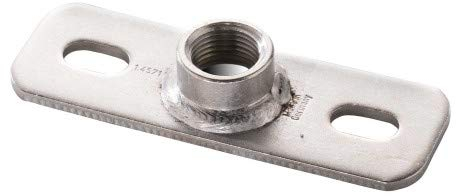 Fixotec 1 Stück - Grundplatten Befestigungsplatten Größe 120 x 40 x 4 mm x 1 Zoll Edelstahl A4 - Rohrschellen - Silber