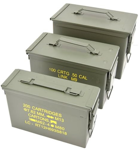 Nato US Army Boîte à munitions en métal 3 tailles Taille S