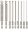 Hakkin 9PCS Ball End Allen Key Bits Set 100mm Metric Ball End Hex Bits 1/4” Hex Shank S2 Steel Magnetic Allen Wrench Screwdriver Bit H1.5-H10 hex Key Set for Furniture Assembly