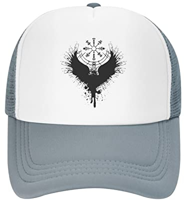 736 Baseballmütze Sealife Odin Thor Wikinger Norse Helm of Awe Rune Protection Crow Freizeit Basecap Retro Baseball Cap Unisex Basecap Für Damen, Herren, Auf Reisen