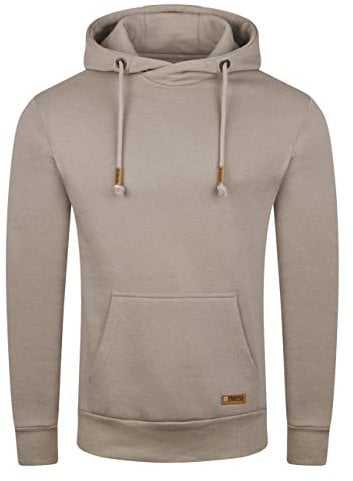 riverso Hoodie Herren Regular Fit RIVJulian Kapuzenpullover Pullover Cross-Over-Kragen Beige S, Größe:S, Farbe:String Beige