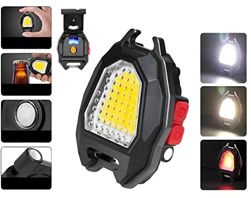 Smnlour LED Torch Rechargeable 1000Lumens,Waterproof Small Torch 7 Light Modes,500mAh Portable Pocket Light,Mini Flashlight with Bottle Opener,Red Light Warning Light,Lifesaving Whistle,Magnet Base
