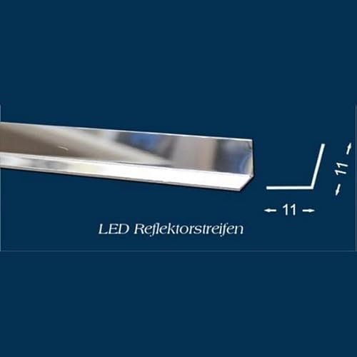 PROVISTON | LED Reflektorstreifen | 11 x 11 x 2000 mm | Für Lichtleiste | Indirekte Beleuchtung | Deckenleiste | Polystyrol Stuckleiste | Metall | Stoff | 2 Meter