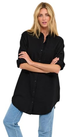 KAFFE Damen Langarm - Hemd KAnaya Damen Hemd Langarm Kragen Lang Casual Hemdbluse Lange Ärmel