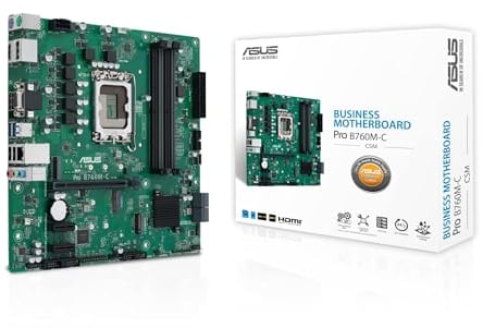 ASUS PRO B760M-C CSM Business Mainboard Sockel Intel LGA 1700 (mATX, CSM, Control Center Express, COM Debug Header, DDR5, PCIe 4.0, Q-LED Core)