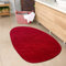 CARPETIA Ovaler Badezimmer Teppich angenehm weich – pflegleicht – in rot, 80x120 cm Oval