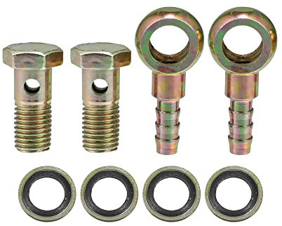 X AUTOHAUX M12x1.5 8mm Banjo Bolt Hose Barb Fittings Adapter for Car (Set of 2)