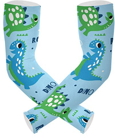 Manicotti del braccio di raffreddamento con protezione solare UV - Manicotto del tatuaggio di dinosauro carino per donne e uomini Manicotti a compressione per Golf Pallavolo Ciclismo Golf
