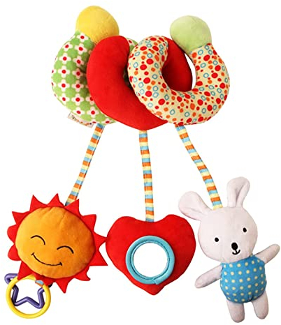 TROYSINC Spirale Spielzeug Löwe Baby Activity-Spirale Kinderwagen Spielzeug Kaninchen Spielzeug babyschale kinderwagenkette für 0-12 Monaten Neugeborene Baby Jungen Mädchen (Kaninchen)