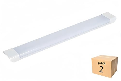 Lampara Luminaria LED Pantalla led para Supermercado, Taller, Hogar y Hospital Luz Blanco Fria 6000K (150 CM, PACK 2X)