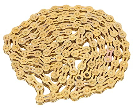 Ejoyous 9 Fach Fahrrad Ketten, Fahrradkette Nabenschaltung Gold 9 Fächer Fahrradkette Fahrradzubehör, für Road Mountain Bike Rennrad Sport Fahrrad 116 Glieder