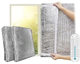 AISLANTE TERMICO VENTANAS | Reduce el frio de Invierno | 1.5x1.2m | Pack 2 uds | Autoadhesivo Se Instala sin Herramientas | Fabricado en España