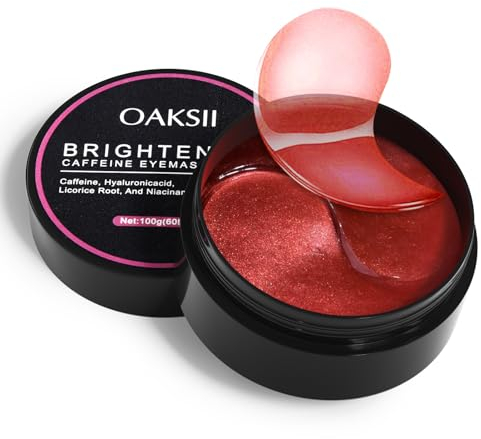 Caffeine Cooling Under Eye Serum Patch,60 Pcs Collagene Patch Occhi,Maschere occhi alla caffeina per cerchi scuri e gonfiori con acido ialuronico