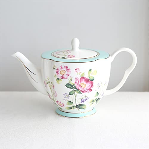 OrLtL Set Tazza da tè con piattino con Fiori Teiera in Porcellana Cremiera Zuccheriera Tazza da caffè Set da tè per la casa Set da caffè (D Come Mostrato)
