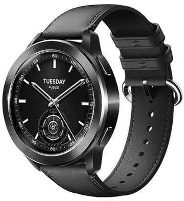 GIOPUEY Correas Compatible con Xiaomi Watch S3/S4, Piel Genuina La Correa [Resistente al Desgaste] [Transpirable] Pulsera - Black