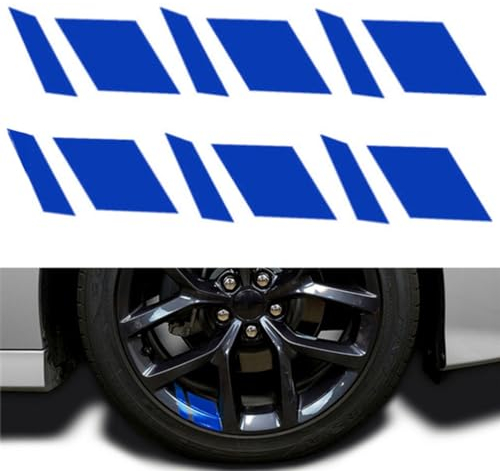 TBSZCM 6pcs Auto-Felgen Streifen,kompatibel mit BMW 5 Series F11 F10 F07 E61 E60,Felgenaufkleber,6-Blue