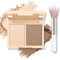 Boobeen Highlighter Contour Makeup Palette Face Matte Bronzer Powder, Compact Contouring Blush für Wangen, Natural Long Lasting mit Pinsel