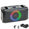 Party Light & Sound - PARTY-STREET1 - Enceinte, baffle de 100W sur batterie rechargeable - Bluetooth, USB, Micro-SD, Aux et entrée Micro - TWS - LED ring sur la face avant - Bandoulière de transport